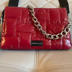 BCBGeneration Shiny Red Quilted Crossbody Bag